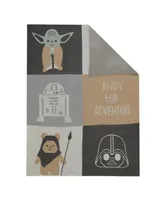 Lambs & Ivy Star Wars The Force Knit Baby Blanket - Yoda/Ewok/R2-D2/Vader