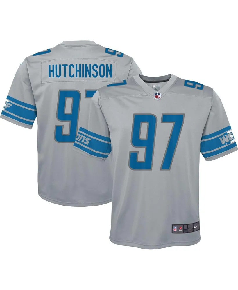 Nike Big Boys Aidan Hutchinson Gray Detroit Lions Team Game Jersey