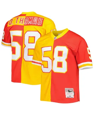 Men's Mitchell & Ness Derrick Thomas Red, Gold Kansas City Chiefs 1994 Split Legacy Replica Jersey