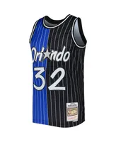 Men's Mitchell & Ness Shaquille O'Neal Blue, Black Orlando Magic Hardwood Classics 1994-95 Split Swingman Jersey