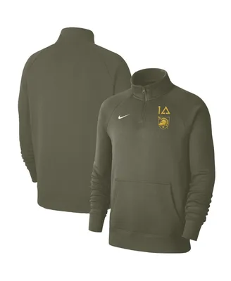 Men's Nike Olive Army Black Knights 1st Armored Division Old Ironsides Club Fleece Quarter-Zip Pullover Jacket