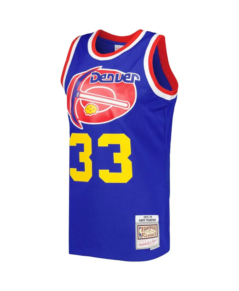 Men's Mitchell & Ness David Thompson Royal Denver Nuggets Hardwood Classics 1975-76 Swingman Jersey