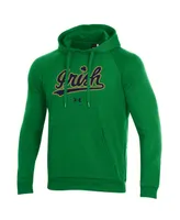 Men's Under Armour Green Notre Dame Fighting Irish Script School Logo All Day Raglan Pullover Hoodie