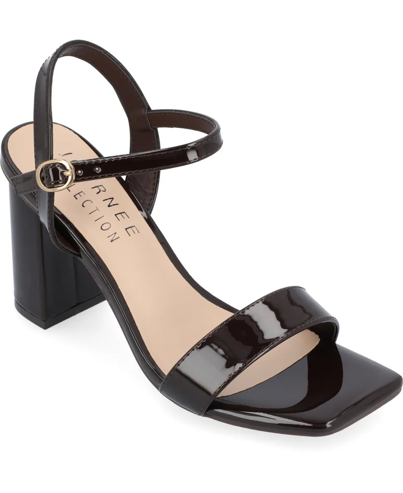 Journee Collection Women's Tivona Square Toe Block Heel Dress Sandals