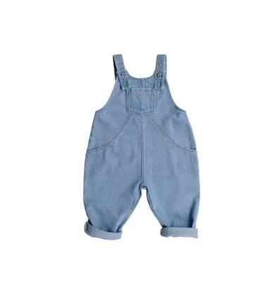 Baby Boy and Baby Girl Organic Cotton Oversized Denim Dungaree