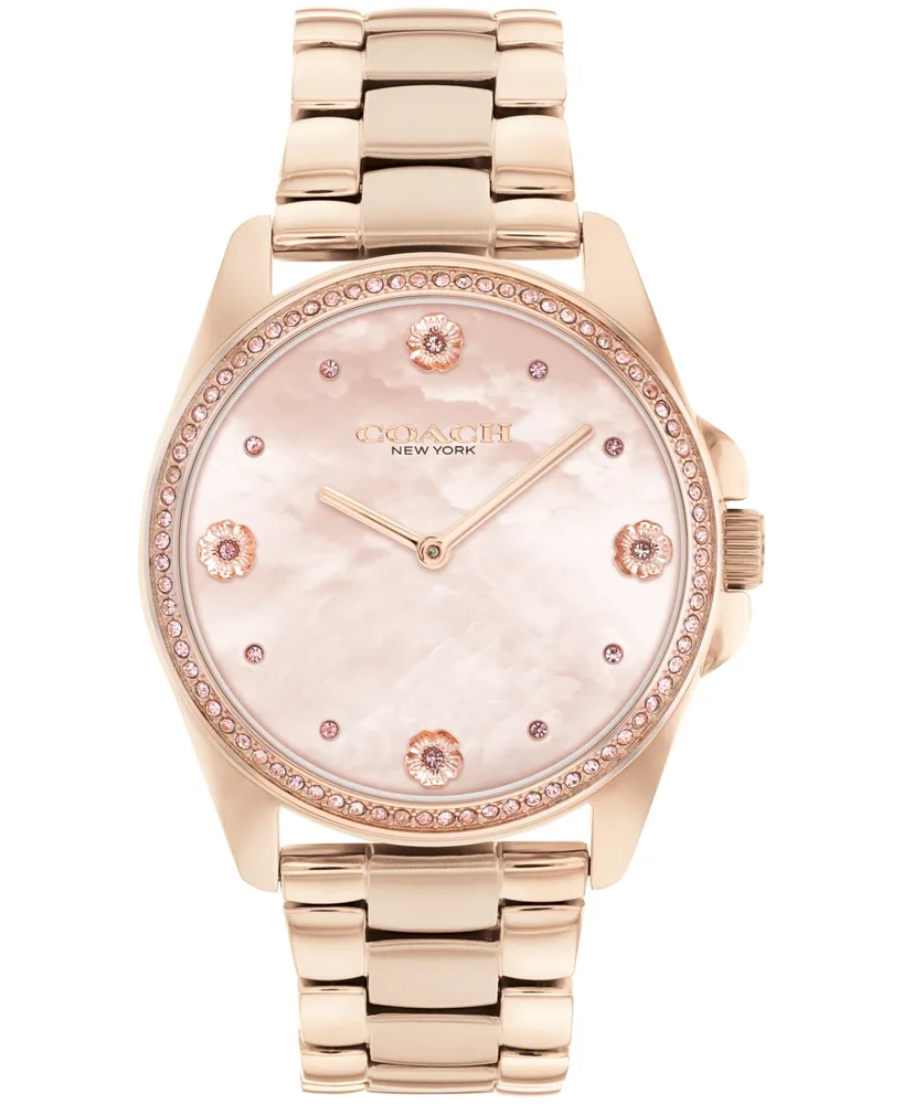 Coach Women's Greyson Quartz Rose Gold-Tone Stainless Steel Bracelet Watch 36mm - Rose Gold