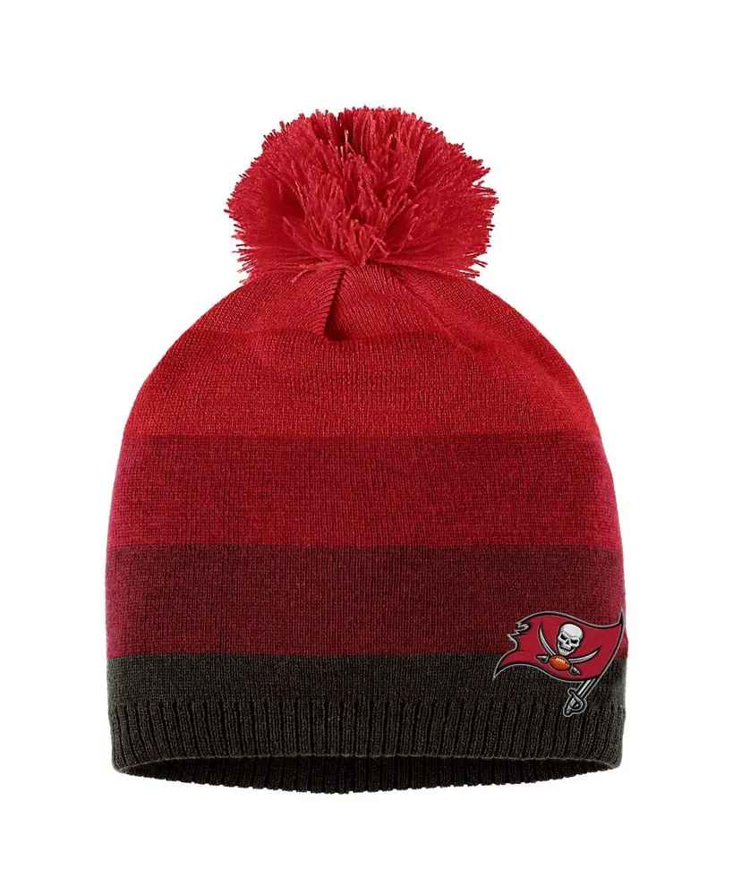 Women's Wear by Erin Andrews Red Tampa Bay Buccaneers Ombre Pom Knit Hat and Scarf Set