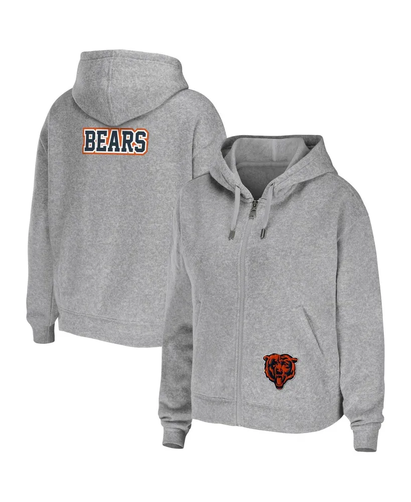 Women's Wear by Erin Andrews Heather Gray Chicago Bears Plus Full-Zip Hoodie