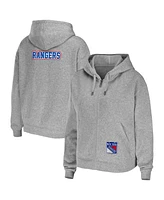 Women's Wear by Erin Andrews Heather Gray New York Rangers Full-Zip Hoodie