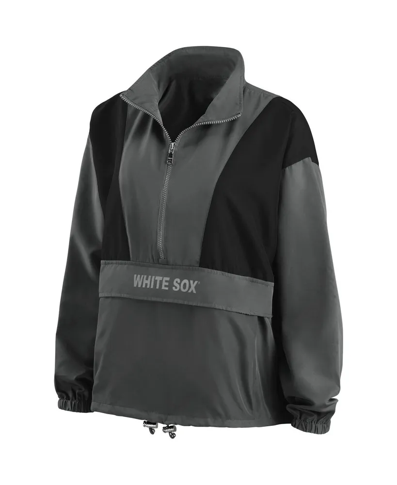 Women's Wear by Erin Andrews Charcoal Chicago White Sox Packable Half-Zip Jacket