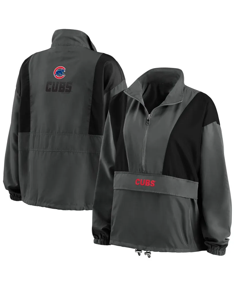 Women's Wear by Erin Andrews Charcoal Chicago Cubs Packable Half-Zip Jacket