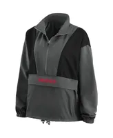 Women's Wear by Erin Andrews Charcoal Atlanta Braves Packable Half-Zip Jacket