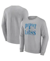 Men's Fanatics Heather Gray Detroit Lions Playability Pullover Sweatshirt