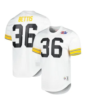 Men's Mitchell & Ness Jerome Bettis White Pittsburgh Steelers Retired Player Name and Number Mesh Top