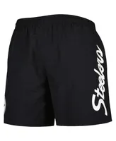 Men's Mitchell & Ness Black Pittsburgh Steelers Team Essentials Nylon Shorts