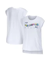 Women's Wear by Erin Andrews White Indianapolis Colts Greetings From Muscle T-shirt