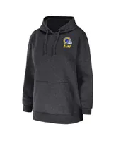 Women's Wear by Erin Andrews Heather Charcoal Los Angeles Rams Fleece Pullover Hoodie