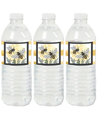 Little Bumblebee Baby Shower & Birthday Party Water Bottle Sticker Labels 20 Ct