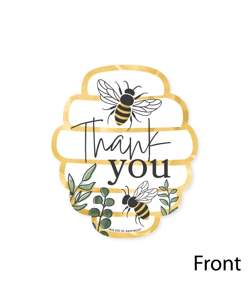 Little Bumblebee Baby Shower & Birthday Party Thank You Cards & Envelopes 12 Ct