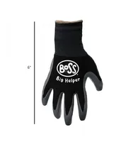 Boss Big Helper Kids Gloves with Nitrile Palm, Black
