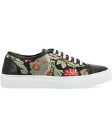 Taft Men's Jack Handcrafted Leather and Floral Jacquard Low Top Casual Lace-up Sneakers