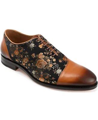 Taft Men's Paris Handcrafted Leather and Jacquard Dress Shoes