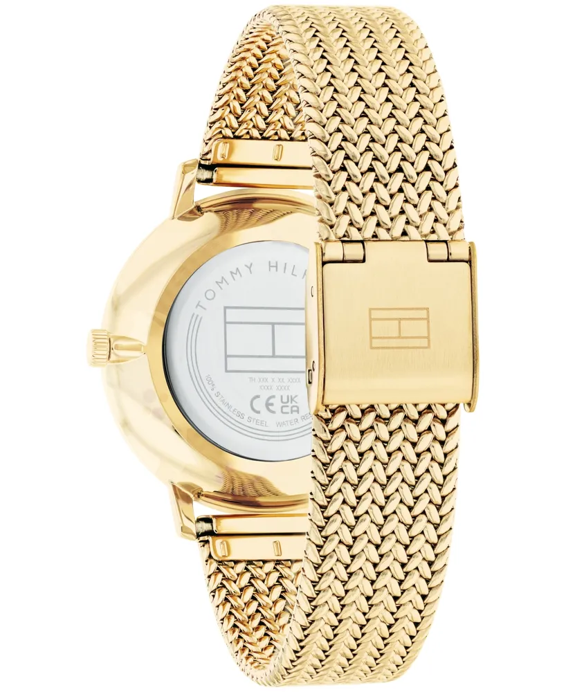 Tommy Hilfiger Women's 2H Gold-Tone Stainless Steel Mesh Bracelet Watch 35mm