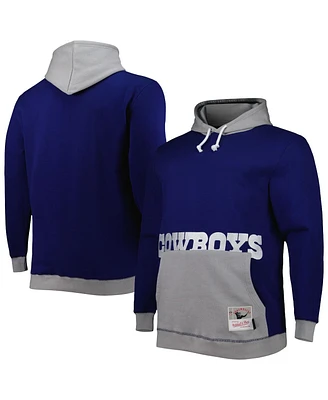Men's Mitchell & Ness Navy, Silver Dallas Cowboys Big and Tall Face Pullover Hoodie