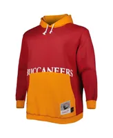 Men's Mitchell & Ness Red, Orange Tampa Bay Buccaneers Big and Tall Face Pullover Hoodie