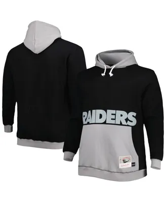 Men's Mitchell & Ness Black, Silver Las Vegas Raiders Big and Tall Face Pullover Hoodie