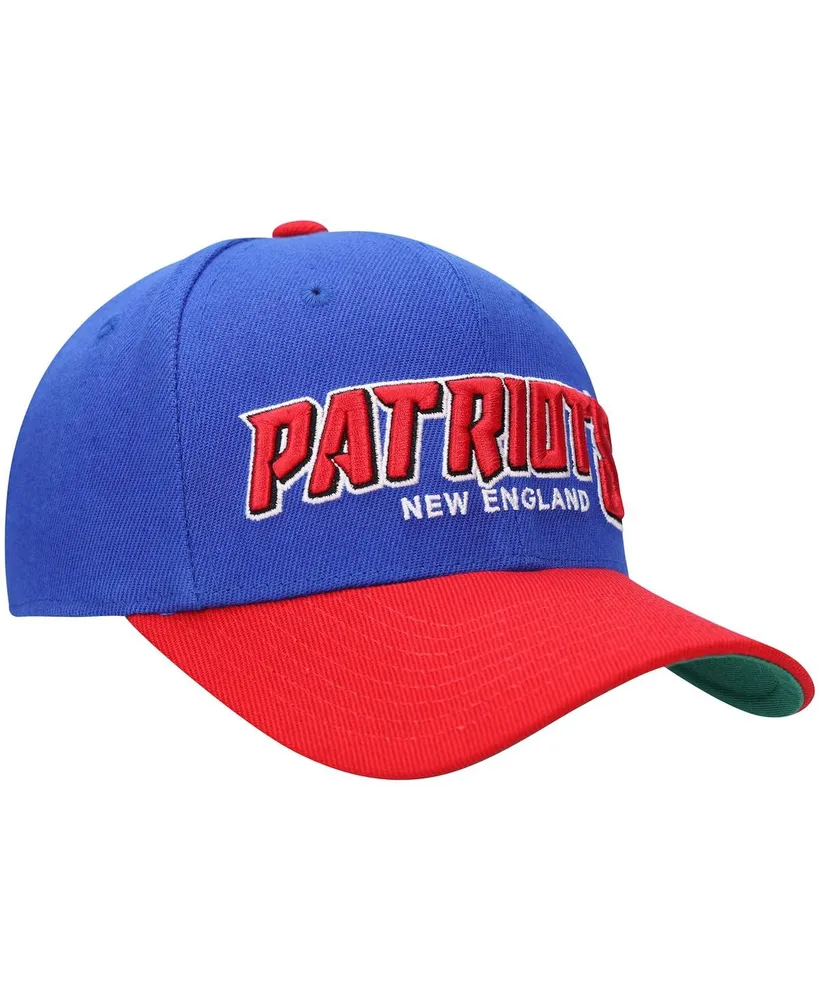 Big Boys and Girls Mitchell & Ness Royal, Red New England Patriots Shredder Adjustable Hat
