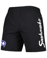 Men's Mitchell & Ness Black Seattle Seahawks Team Essentials Nylon Shorts