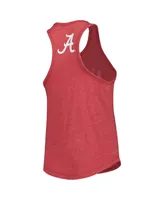 Women's League Collegiate Wear Heather Crimson Alabama Tide Two-Hit Intramural Tri-Blend Scoop Neck Racerback Tank Top