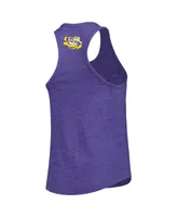 Women's League Collegiate Wear Heather Purple Lsu Tigers Two-Hit Intramural Tri-Blend Scoop Neck Racerback Tank Top