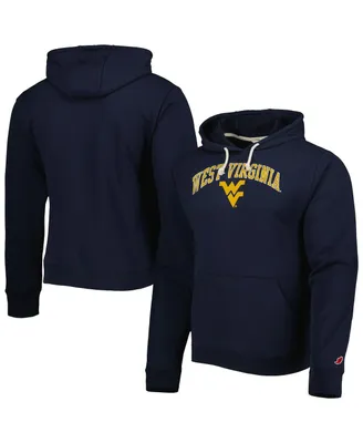 Men's League Collegiate Wear Navy West Virginia Mountaineers Arch Essential Fleece Pullover Hoodie