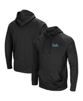 Men's Colosseum Black Ucla Bruins Blackout 3.0 Tonal Raglan Full-Zip Hoodie