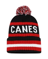 Men's '47 Brand Black Carolina Hurricanes Bering Cuffed Knit Hat with Pom