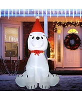 Homcom 6' Christmas Inflatable Puppy Dog Outdoor Blow-Up Display - Multi