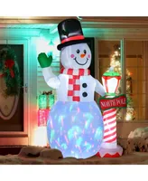 Homcom 8' Christmas Inflatable Snowman Outdoor Blow-Up Decoration