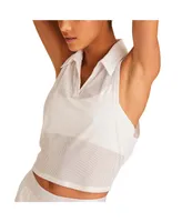 Regular Size Adult Women's Sleeveless Tie Back Polo Top