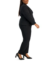 Le Suit Plus Crepe Two-Button Blazer Pantsuit