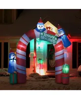 Outsunny 8' Christmas Inflatable Candy Cane Archway Blow-Up Outdoor Display - Multi