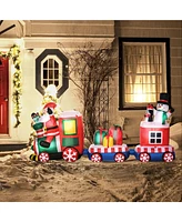 Outsunny 8' Inflatable Christmas Train with Santa Claus Outdoor Yard Display