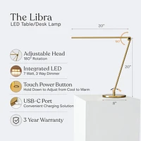 Brightech Libra 39" Led Desk Lamp with Adjustable Head and Usb-c Port