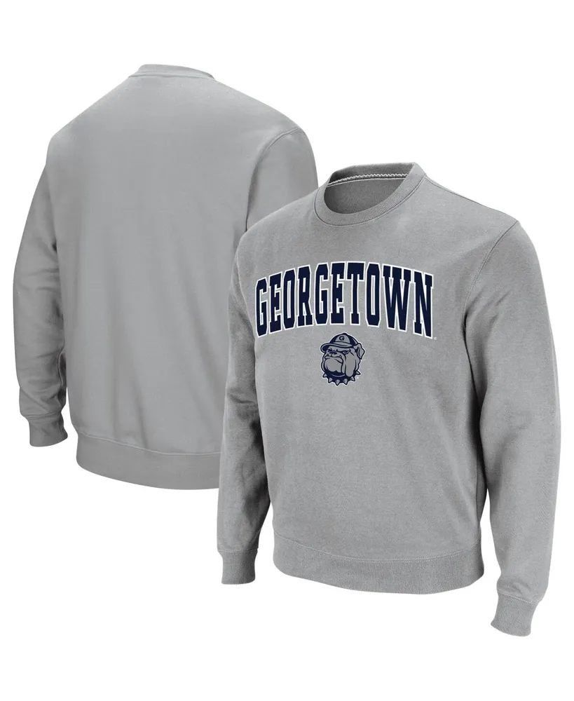 Men's Colosseum Gray Georgetown Hoyas Arch and Logo Crew Neck Sweatshirt