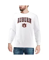 Men's Colosseum White Auburn Tigers Arch and Logo Crew Neck Sweatshirt