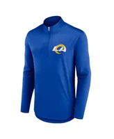 Men's Fanatics Royal Los Angeles Rams Tough Minded Quarter-Zip Top