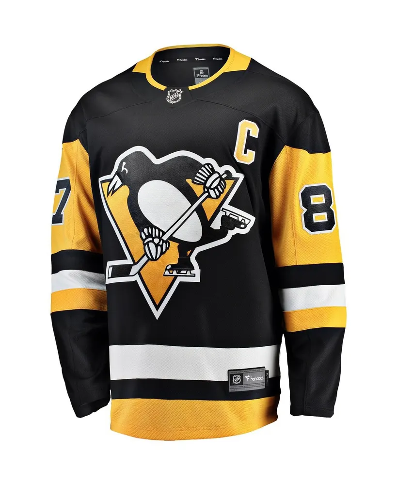 Men's Fanatics Sidney Crosby Black Pittsburgh Penguins Captain Patch Home Breakaway Jersey