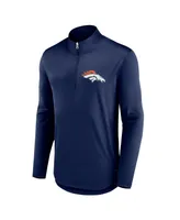 Men's Fanatics Navy Denver Broncos Tough Minded Quarter-Zip Top