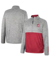 Men's Colosseum Gray Stanford Cardinal John Half-Zip Jacket